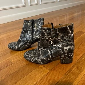 LF snakeskin bootie
